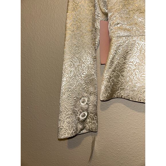 Wendy Hil Champagne  Baroque Mother of Bride Floral Wedding Event Blazer Jacket - Picture 6 of 13